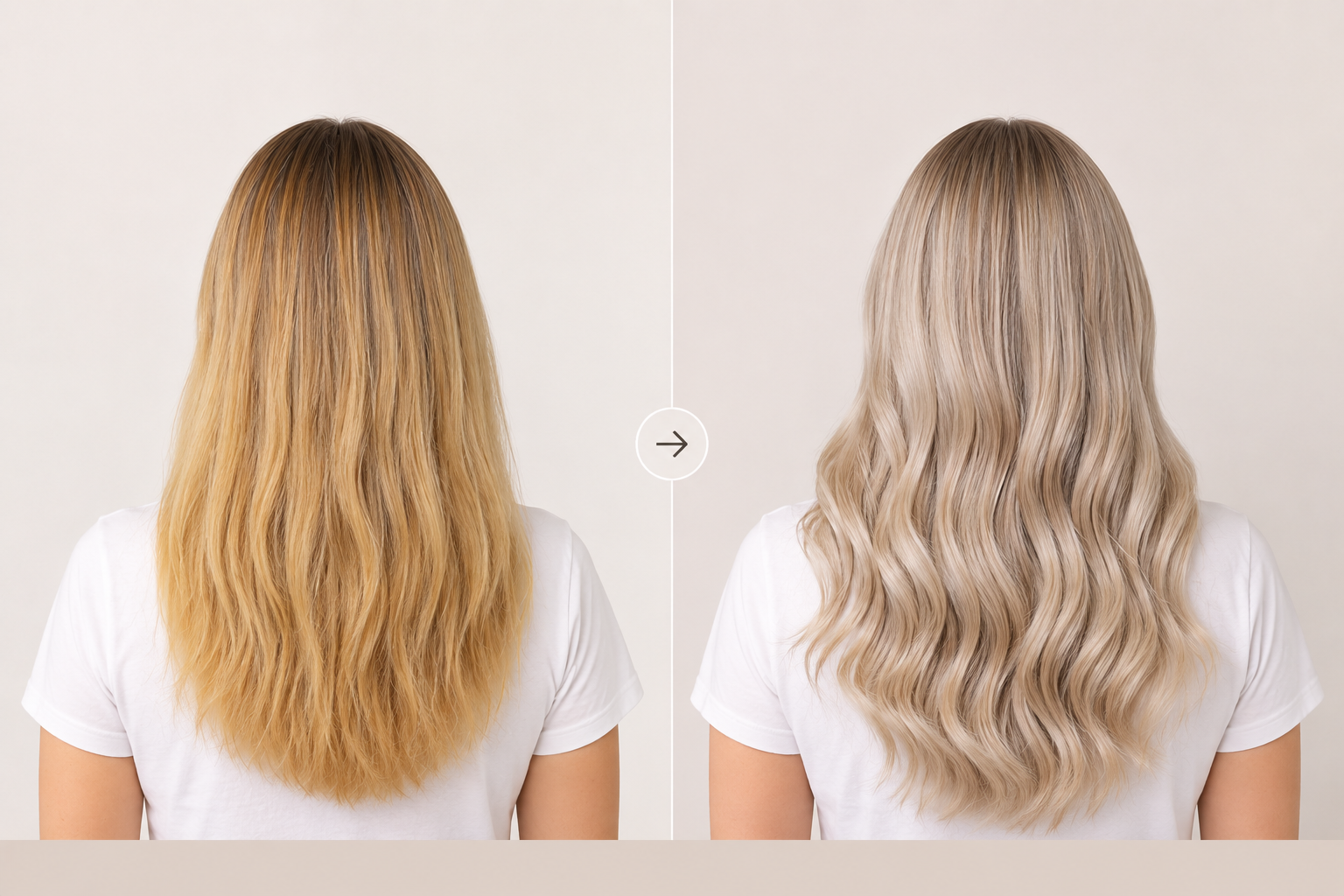 Before and after hair transformation